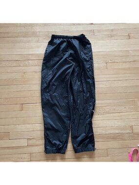 Vintage 90s Nike Mens M Black Parachute Track Pants Zip Ankle Unlined Rave